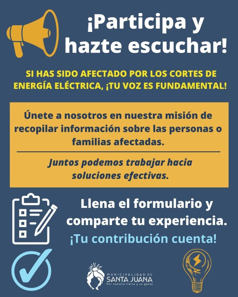 JUNTOS CONTRA LOS CORTES DE LUZ: COMPARTE TU EXPERIENCIA Y AYUDA A ENCONTRAR SOLUCIONES