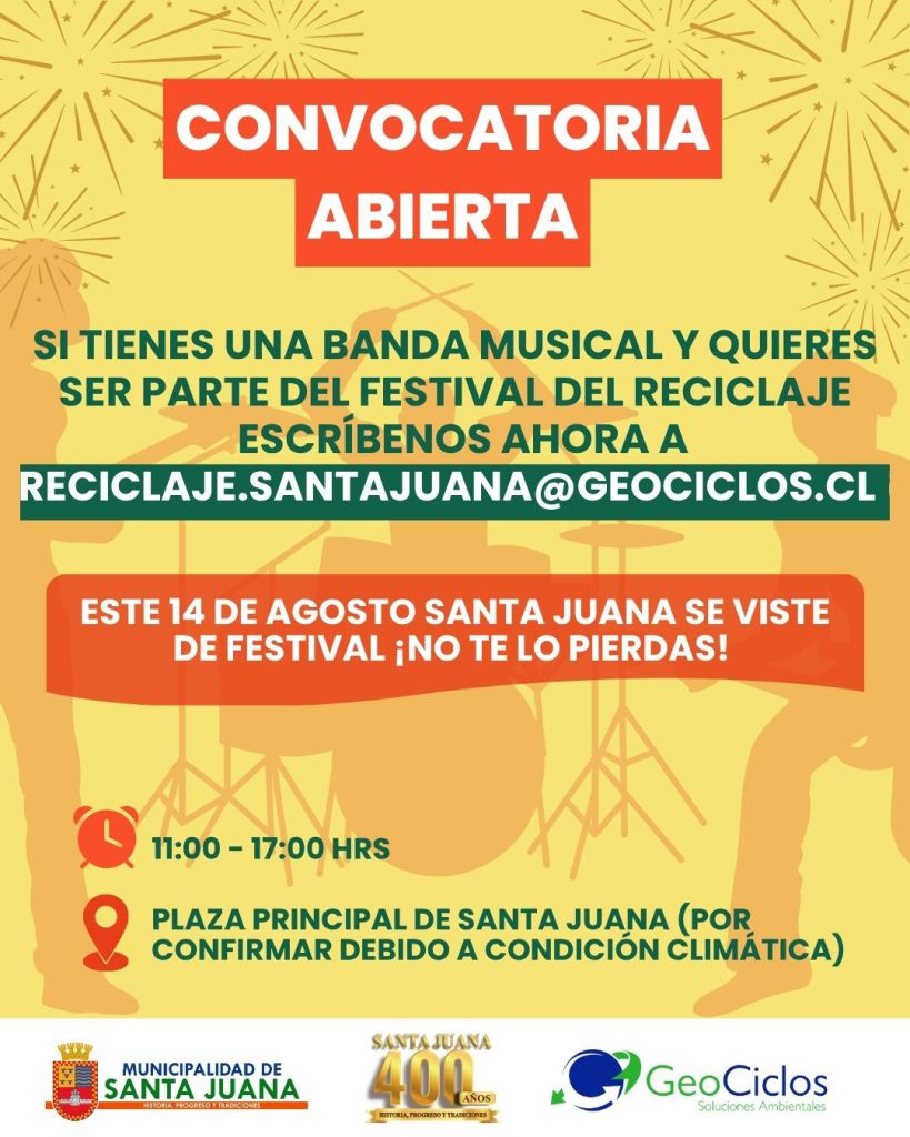 🎸 ¡Atención músicos y bandas de la zona! Convocatoria abierta para el Festival del Reciclaje ♻️🎶