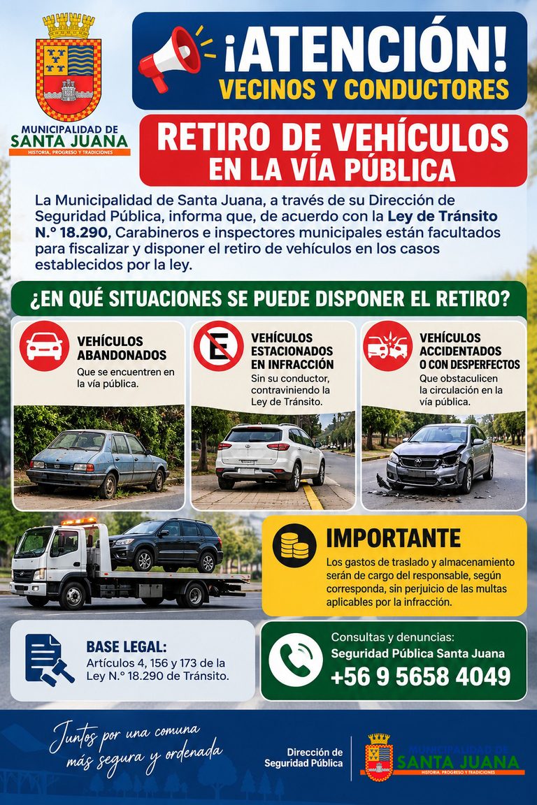 🚨 ¡ATENCIÓN VECINOS Y CONDUCTORES DE SANTA JUANA! 🚗⚠️
