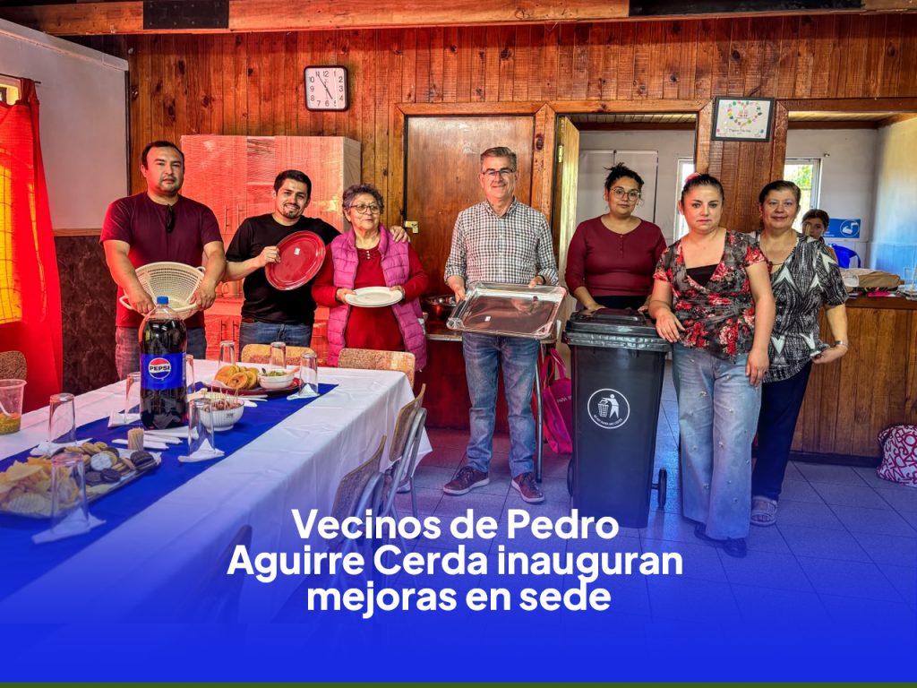 🤗 En compañía de sus dirigentas, socios y comunidad se realizó la inauguración del Proyecto de Aporte de la Comunidad (PAC) en el sector Pedro Aguirre Cerda, iniciativa que permitió mejorar las condiciones de la sede comunitaria mediante trabajos de pintura, acondicionamiento del espacio y la incorporación de una estufa, de esta manera contar con un lugar más cómodo y acogedor para sus vecinos y vecinas.