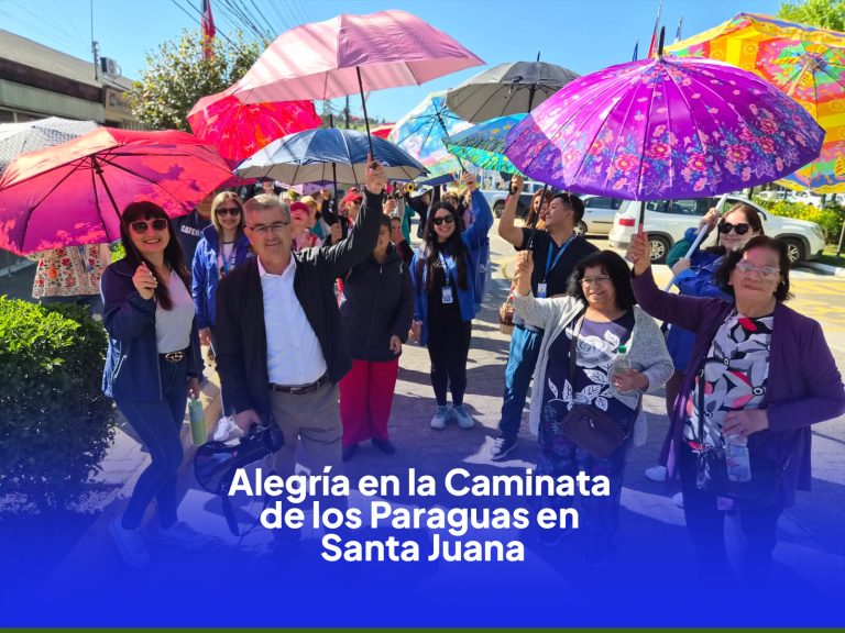 🌈 Múltiples colores vistieron las calles de Santa Juana en la 🚶‍♀️Caminata de los Paraguas ☂️, instancia donde participaron Personas Mayores de nuestra comuna ✨.