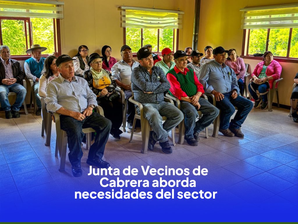 La Junta de Vecinos de Cabrera sostuvo una reunión con un equipo municipal para plantear diversas solicitudes y necesidades de la comunidad, con el propósito de buscar alternativas que contribuyan a mejorar la calidad de vida del sector y sus habitantes.